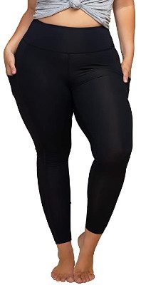 KQUZO Women’s Plus Size High Waist Compression Leggings with Pockets