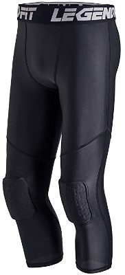 Legendfit Men’s Basketball Padded Compression Pants with Knee Pads